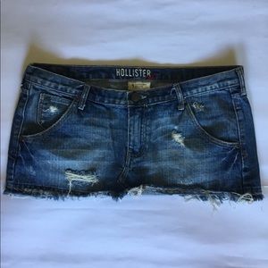 👍Hollister Size 7 Distressed Jeans Mini Skirt
